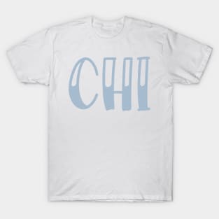 Light Blue Chi Letter T-Shirt